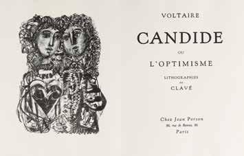 [CLAVE] VOLTAIRE. Candide ou l'Optimisme. Paris, Porson, 1947, in-4 en feuilles sous...