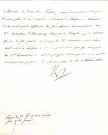  Réaménagement de la place de Corfou. Lettre signée "Np", adressée de Fontainebleau...
