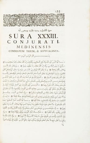 MARRACCI Ludovico Alcorani textus universus: ex correctioribus Arabum exemplaribus...