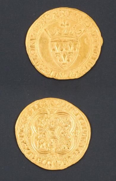 null CHARLES VI (1380-1422). Ecu d'or à la couronne. 2ème ém. (Dy. 369A, L. 378)....