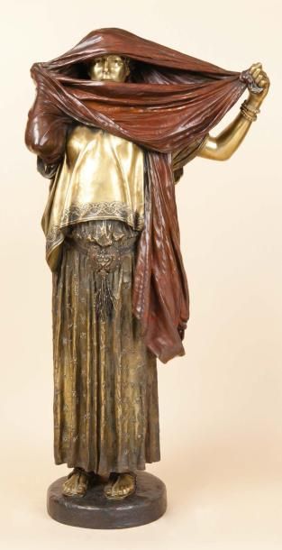 Jean Léon GEROME (d'Après) La femme au voile ou femme voilée Epreuve en bronze à...