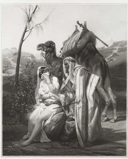 VERNET HORACE (1789-1863) Thamar et Juda. Gravure de Jazet, d'après Horace Vernet...