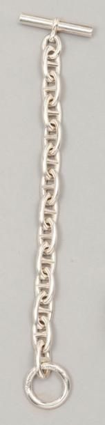HERMÈS Paris made in France Bracelet '"Chaîne d'ancre" en argent. Longueur: 18,5 cm....