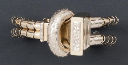 Bracelet montre «Cadenas» en platine et or...