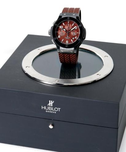 HUBLOT BIG BANG PARIS LEFT HAND CHOCOLATE vers 2010 Rare et beau chronographe bracelet...