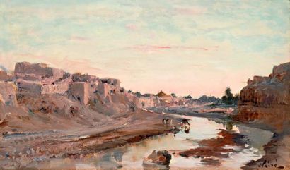 Maxime NOIRE (1861 - 1927) «Source du Chélif (Algérie)» Huile sur toile, signée en...