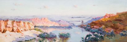 Constant LOUCHE (1880-1965) Les Gorges du Sud Algérien Huile sur toile, signée en...