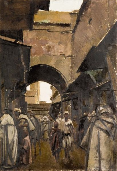 Bernard BOUTET DE MONVEL (1881-1949) « Rue de Fès (Sept heures ») Huile sur toile,...