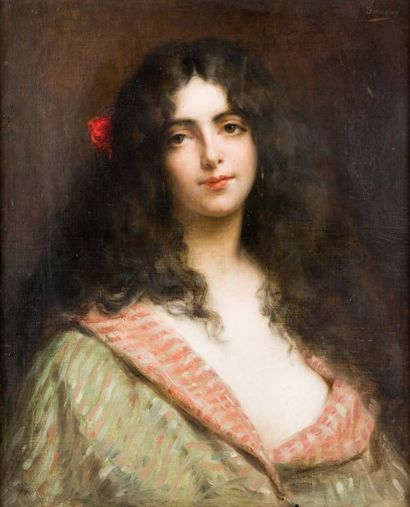 Adrien TANOUX (1865-1923) Portrait d'orientale...
