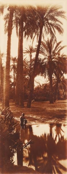 Alexandre Bougault (1851-1911) Afrique du Nord, c. 1900. Palmeraies. Oueds. Prière....