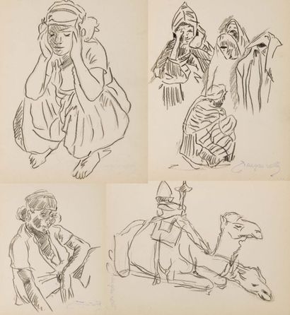 Jacques MAJORELLE (1886-1962) Carnet de dessins comprenant 15 dessins à la mine de...
