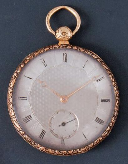 BREGUET à Paris N°22751 vers 1820 Montre de poche en or. Boîtier rond. Cadran argent...