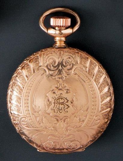 ANONYME N° 18268 vers 1880 Montre de poche savonnette en métal plaqué or. Boîtier...