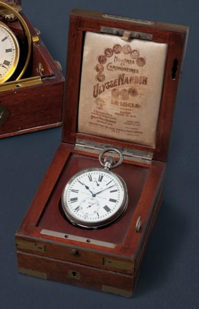 ULYSSE NARDIN CHRONOMETRE n°120725 Superbe montre chronomètre de bureau en argent...