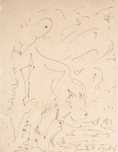 André MASSON (1896-1987) Composition Dessin à l'encre, signé en bas à droite. 30...