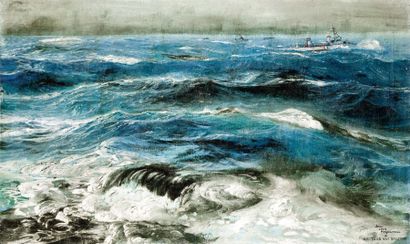 Jean Louis PAGENAUD (1876-1952) La vague Huile sur toile, signée en bas à droite....