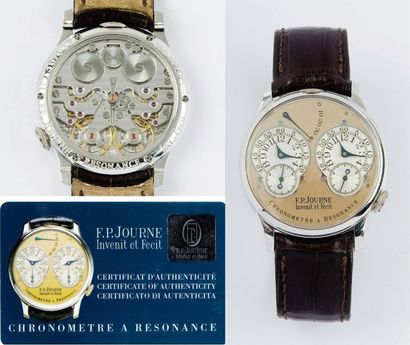FRANCOIS PAUL JOURNE «Chronomètre à résonance» Montre de poignet en platine, cadran...