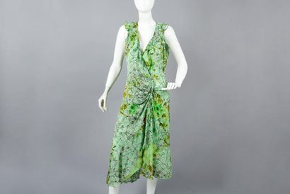 Christian LACROIX Robe sans manche, faisant faux portefeuille en rayonne vert d'eau...