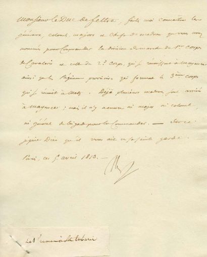 lettres de napoleon 1er Il n'y a pas d'officier pour commander la cavalerie. Lettre...