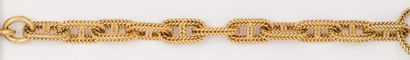 HERMES Bracelet en or jaune à maillons chaîne d'ancre. Signé Hermès. P: 90,1g.