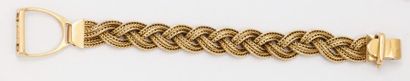 HERMES Bracelet «Etrier» en or jaune. Signé Hermès. P: 50,8g.