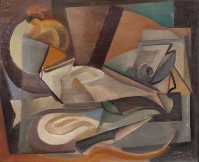 Youla CHAPOVAL (1919 - 1959) Nature morte Huile sur toile, signee en bas a droite...