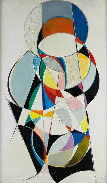 George CSATO (1910-1983) Composition abstraite sur fond blanc Huile sur toile, signee...