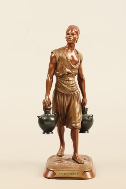 Didier DEBUT (D'après) (1824-1893) Le porteur d'eau tunisien Epreuve en bronze à...