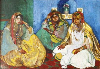 Alfred DABAT (1869-1911) Les femmes d'Alger Huile sur toile, signée, située et datée...