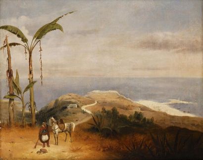 Auguste COOMANS (?-1896) Alger vu des hauteurs, 1848 Huile sur toile, signée et datée...