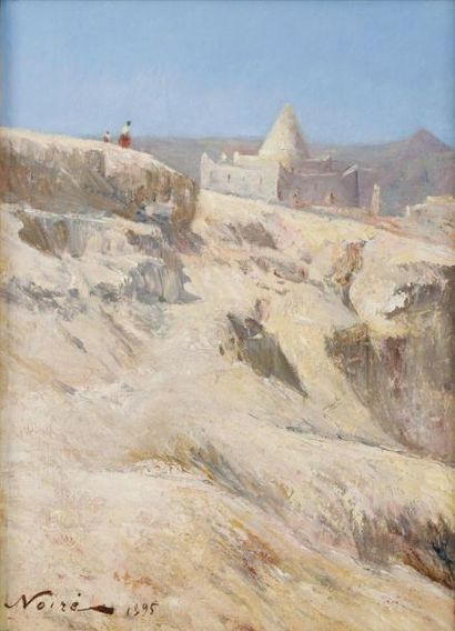 Maxime NOIRÉ (1861-1927) Marabout vers Biskra Huile sur toile, signée et datée 1895...
