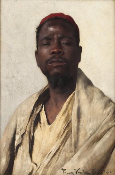 Franz Xavier KOSLER (1864-1905) Portrait d'un Nubien au Caire, 1900 Huile sur toile,...