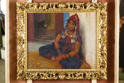 Alexandre ROUBTZOFF (1884-1949) Portrait de Moubakara à Kairouan, 1914 Huile sur...