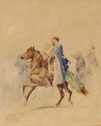 H.DOLDIER (XIXème - XXème siècle) Caïd kabyle Aquarelle, signée et dédicacée «A monsieur...