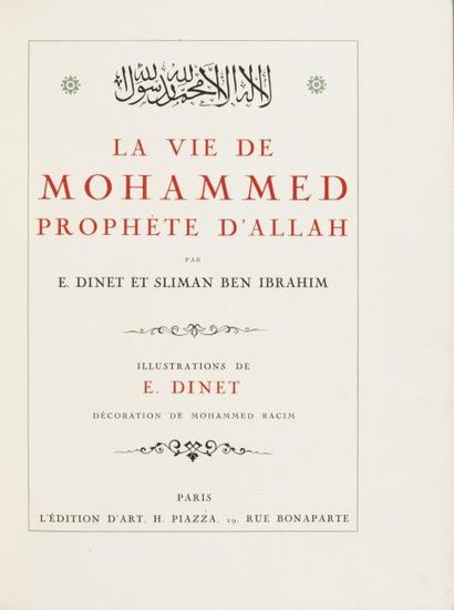 DINET Etienne, RACIM Mohammed et Ben IBRAHIM Slimane La Vie de Mohammed, Prophète...