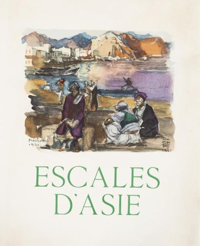 FARRERE Claude et FOUQUERAY Charles Escales d'Asie. Paris, Laborey, 1947, in-4 en...