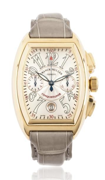 FRANCK MULLER CONQUISTADOR réf: 8001CC n°88 vers 2000 Beau chronographe bracelet...