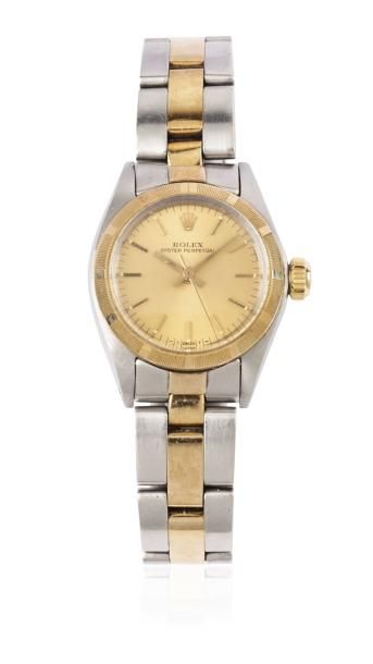 ROLEX LADY OYSTER PERPETUAL réf: 6723 vers 1970 Montre bracelet de dame en or et...