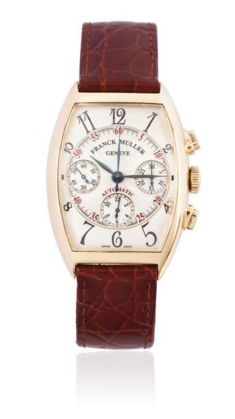 FRANCK MULLER CHRONOGRAPHE n°16 vers 2000 Beau chronographe bracelet en or rose....