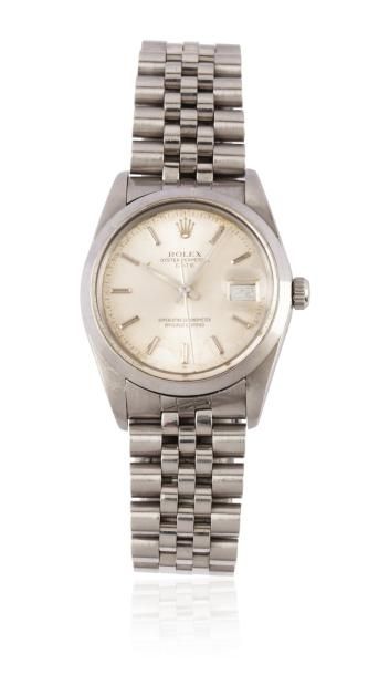 ROLEX OYSTER DATE réf: 15000 vers 1988 Montre bracelet en acier. Boîtier rond. Couronne...