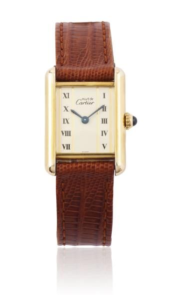 CARTIER TANK MUST n°61508/5057001 vers 1980 Montre bracelet de dame rectangulaire...