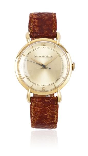 JAEGER LECOULTRE N° 405308 vers 1950 Belle montre bracelet en or. Boîtier rond, anses...
