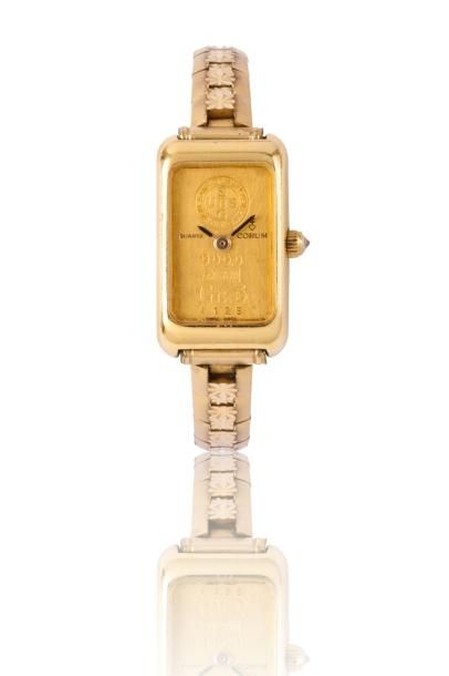 CORUM pour MELLERIO LINGOT n°2627M vers 1980 Montre bracelet rectangulaire en or....