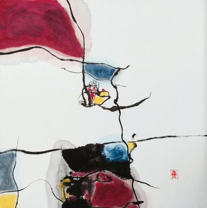 Jiang SHANQING (né en 1961) Fang Wan Encre sur papier 68 x 68 cm