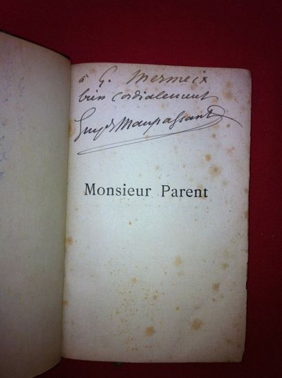 MAUPASSANT Guy de Monsieur Parent. Paris, Ollendorff, 1886, in-12 relié demi-maroquin...