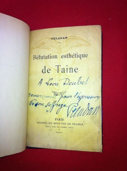 PELADAN Joséphin Réfutation esthétique de Taine. Paris, Mercure de France, 1906,...