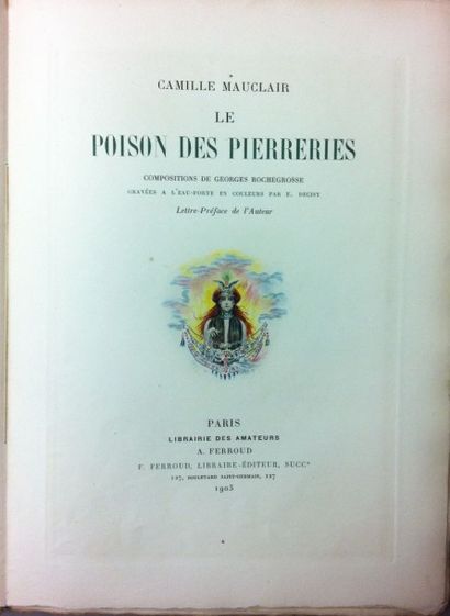 MAUCLAIR Camille Le Poison des Pierreries. Paris, Ferroud, 1903, in-8, broché, couverture...