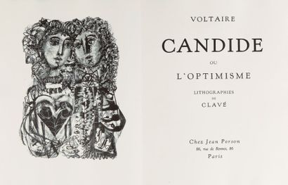 [CLAVE] VOLTAIRE Candide ou l'Optimisme. Paris, Porson, 1947, in-4 en feuilles sous...