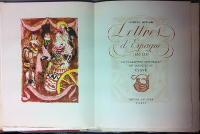 [CLAVE] MERIME Prosper Lettres d'Espagne. 1830-1833. Paris, Galatea, 1944, in-4 en...