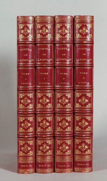 [FRAGONARD] LA FONTAINE Jean de Contes. Paris, Lemonnyer, 1883, 4 volumes in-4 reliés...